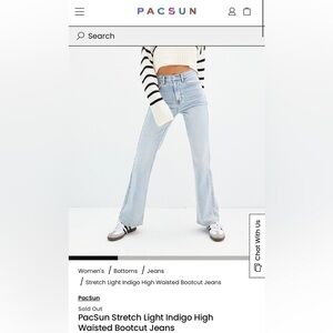 PacSun Stretch Light Indigo High
Waisted Bootcut Jeans